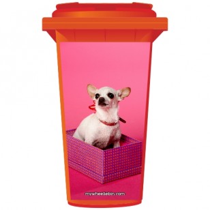 Chihuahua In A Box Wheelie Bin Sticker Panel